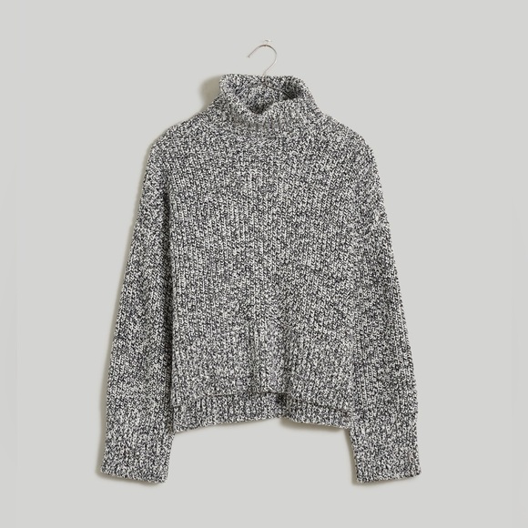 Madewell Wide Rib Turtleneck Sweater, Size Small in Cookies and Cream. - Picture 3 of 9